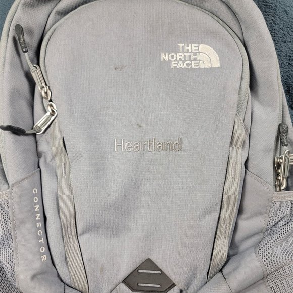 The North Face Connector Backpack Silver Gray Laptop Hiking School Thick Padding - Picture 5 of 10